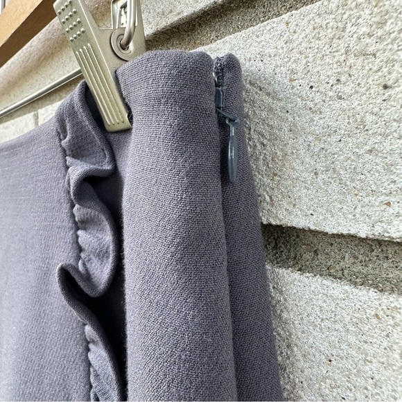LOFT Dove Grey Ruffle Stretch Lined Pencil Skirt - Picture 7 of 12